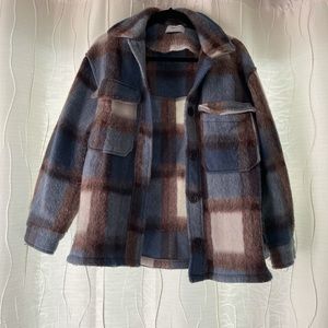 Plaid blue shacket